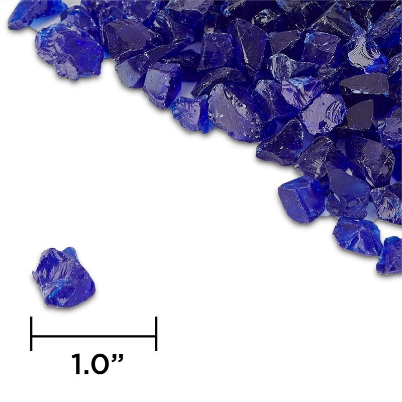 Real Flame Fire Glass in Cobalt Blue