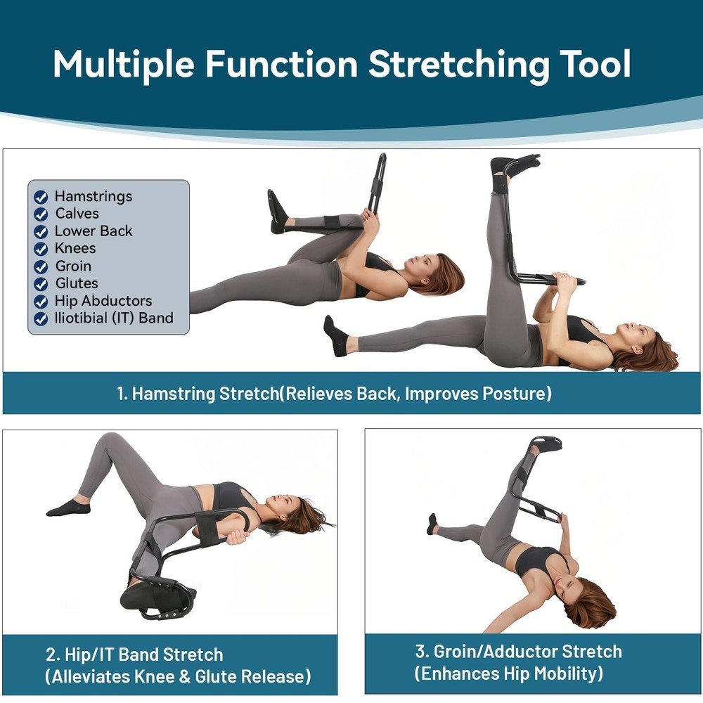 Hamstring Stretcher, Knee Extension Device, Lower Back, Hip Calf Stretching
