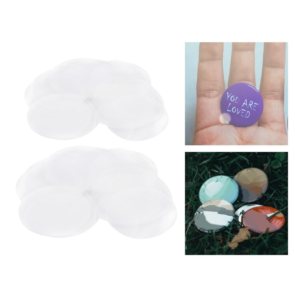 100Pcs Badge Button Maker Components Covers Button Covers Circle Round Mylar