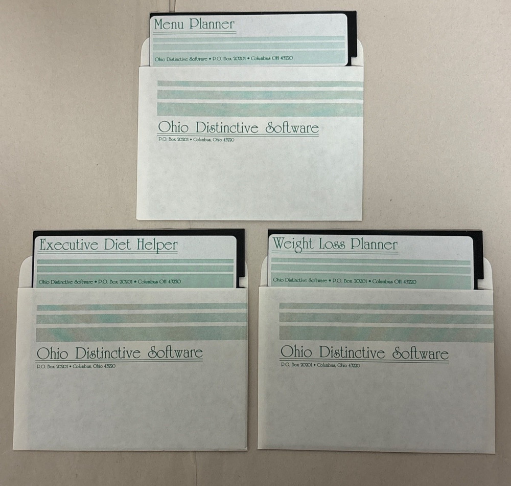 Ohio Distinctive Software - Menu/Diet/Weight Loss Planning Software 5.25" Floppy