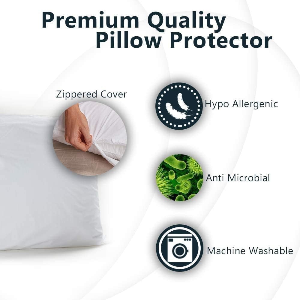 2 Pack Pillow Protector | Pillow Cases Standard Size | 100% Waterproof, Super...