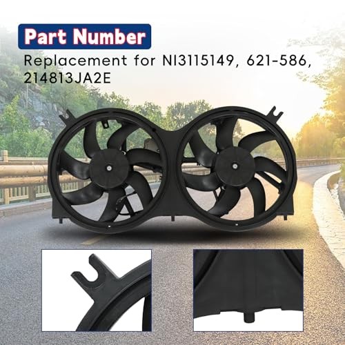 Dual Radiator Fan with Control Module Replacement for Pathfinder 2013-2017