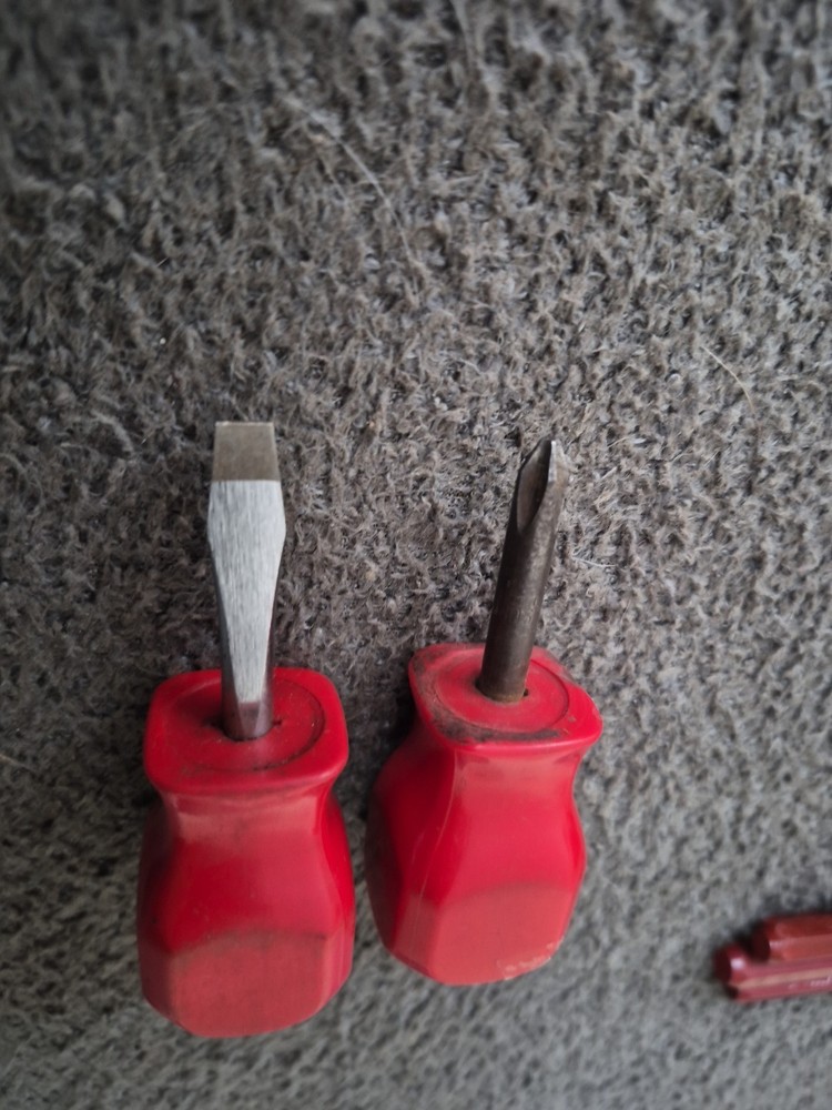 MAC Standard Flat Tip Phillips Cross Hard Handle Stubby Screwdriver Set