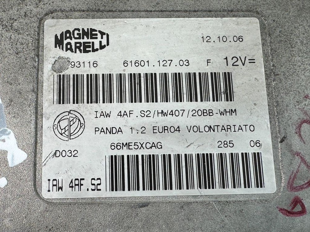 Fiat Panda II 2008 Engine Control Module 6160112703 BVV3179