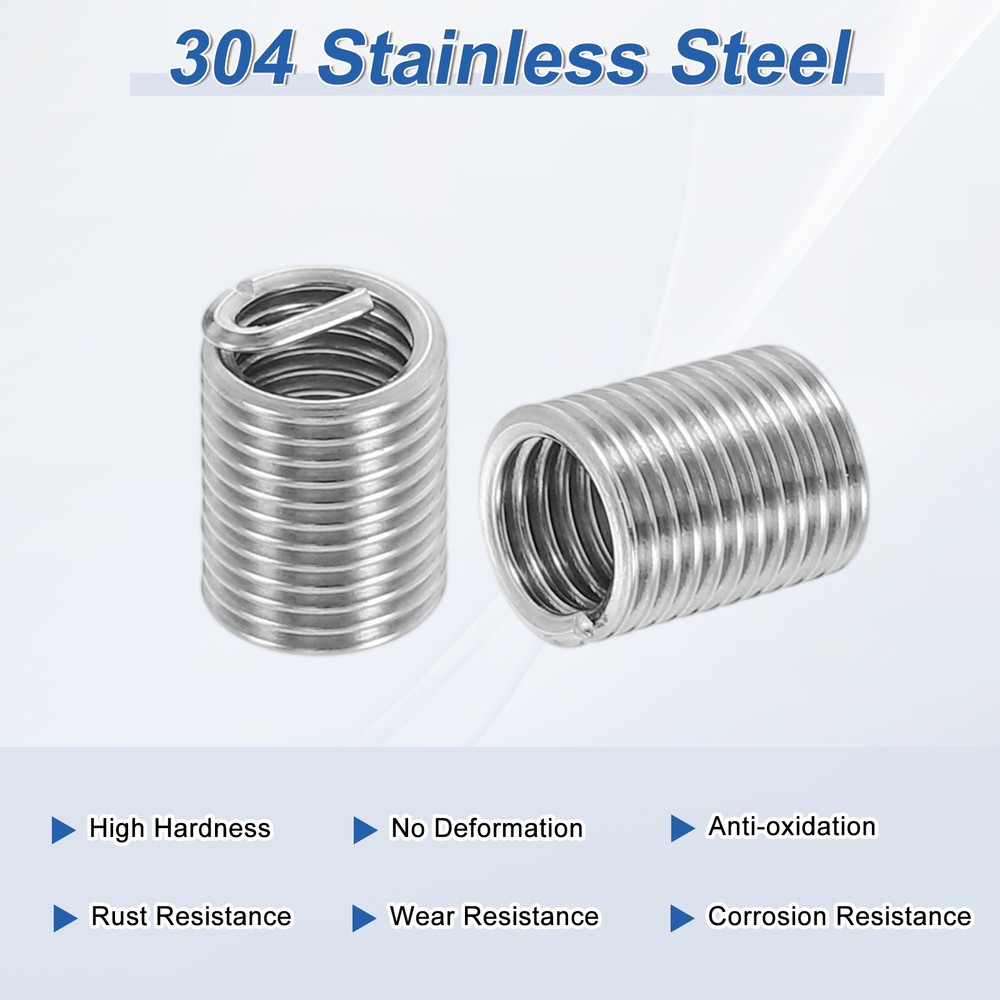 20pcs Wire Thread Inserts 10#-32 UNF 2.5D 12mm Helical Threaded Sleeve