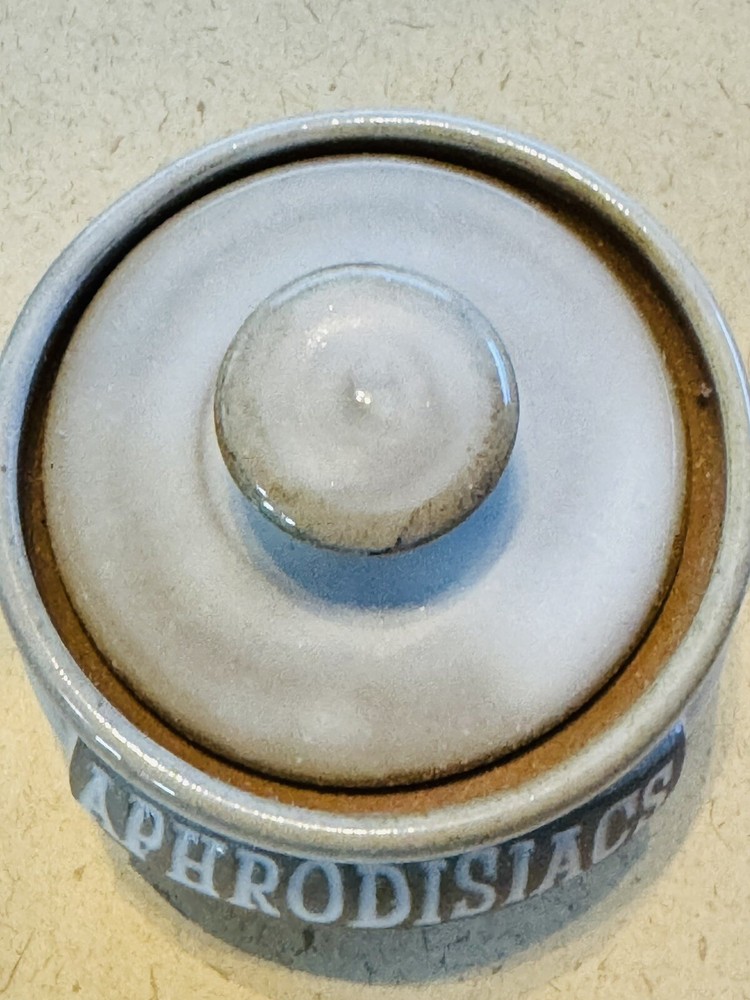 Glazed Aphrodisiacs Pottery Glazed Trinkets Jar Signed Container