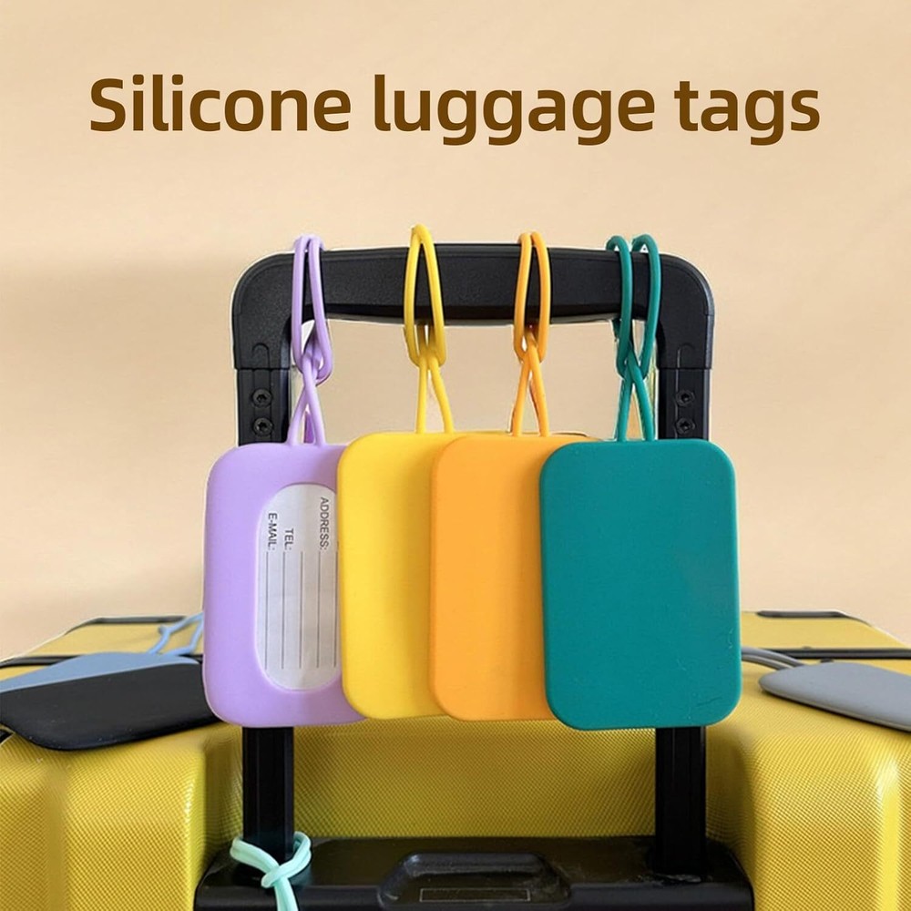 8 Pack Silicone Luggage Tags for Suitcases - Suitcase Tags, Colour