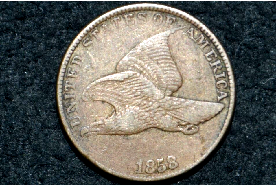 1858 Flying Eagle Cent - Large Letters ** AU ** Get 5% Off at Checkout