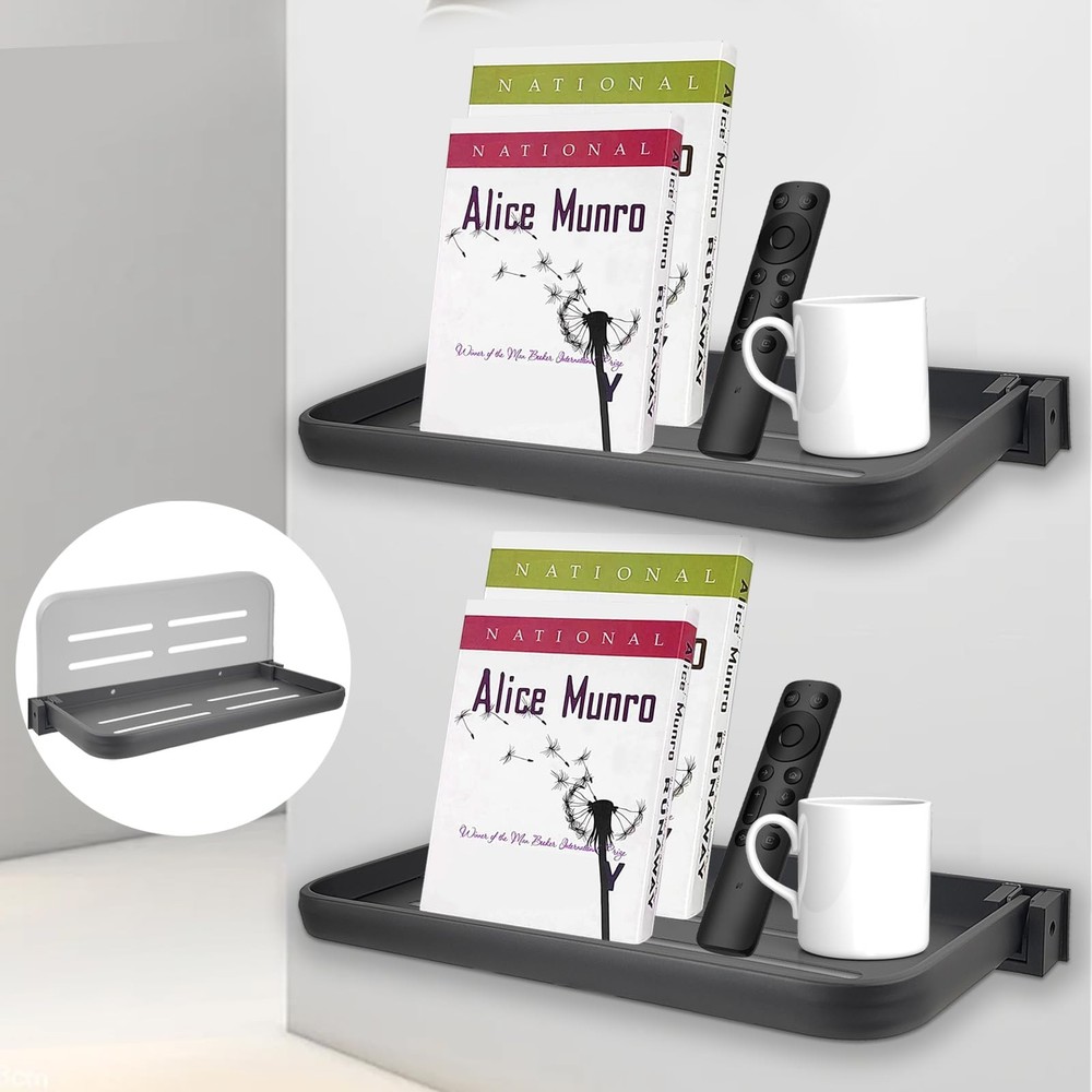 2 Pack RV Aluminum Fold-Down Wall Shelf - Wall-Mounted Foldable Shelf for Com...