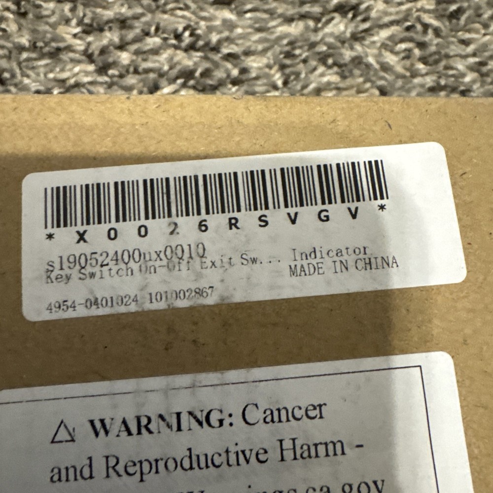 Key Switch Lock On/Off Exit Switch SPST Panel Mount with 2 Key Sealed
