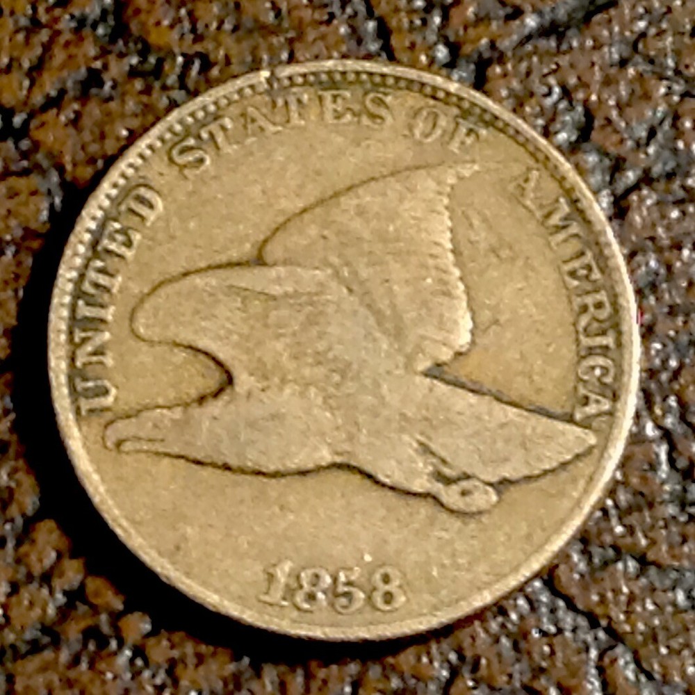 1858 US Flying Eagle Cent Large Letters cd