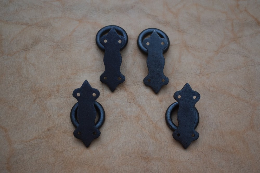 iron door knocker gate handle knob vintage cast pull drop handle Hardware 4 pcs