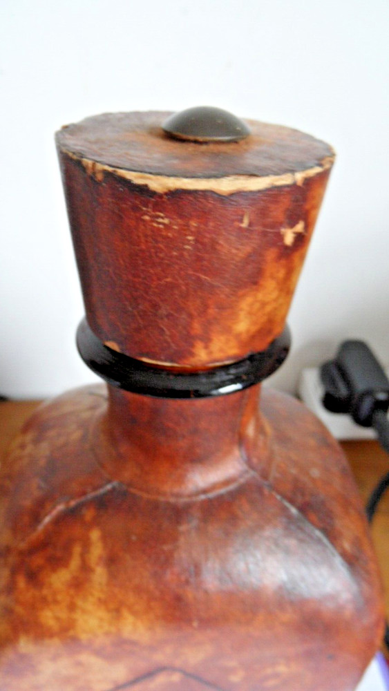 Vintage Leather Wrapped Bottle Decanter Runes, Runic, Gothic Design