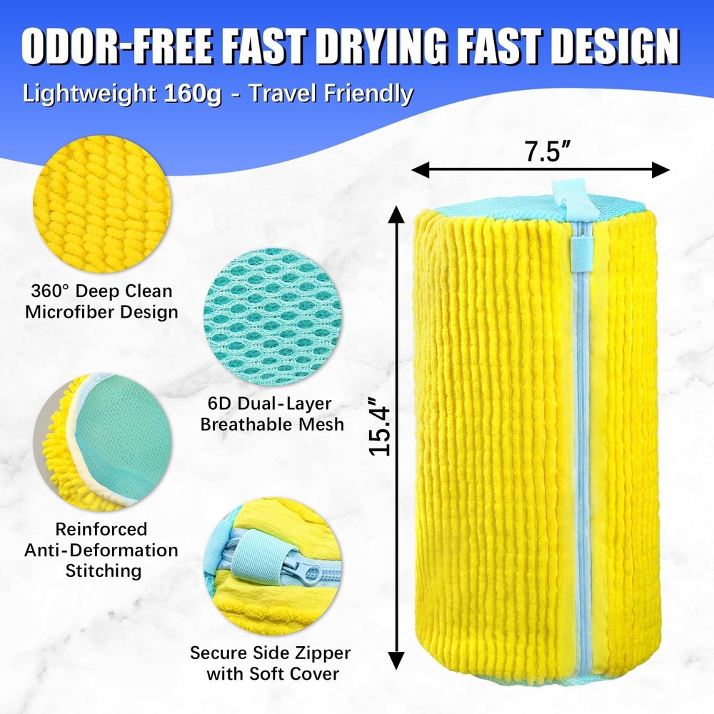 NexSphere Shoe Washing Machine Bag (2 Pack) – Reusable Yellow