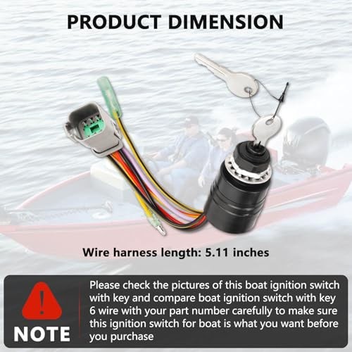 129572 Boat Ignition Switch with Key Compatible with Tracker Boats,Ignition