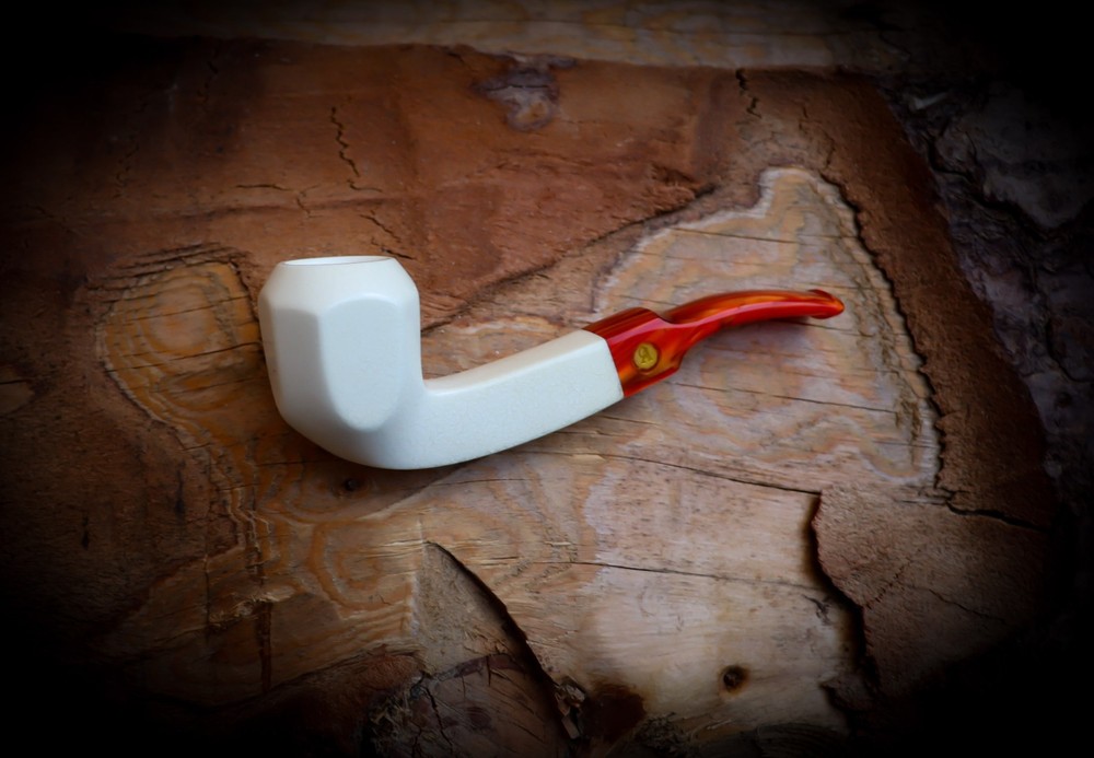 Translucent A+++, Smooth Panel Handmade Block Meerschaum Pipe - Astaş Meerschaum
