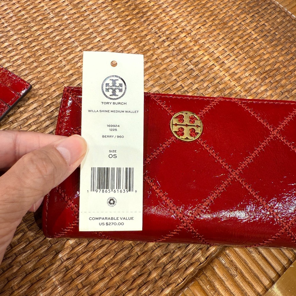 Tory Burch Willa Medium Wallet 169924 Berry $270