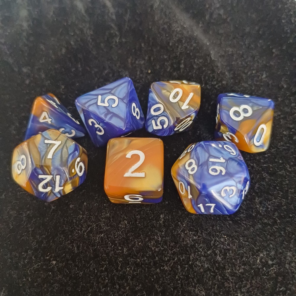 4 Sets Marble Sheen Effect Set Of 7 DnD Dice Plus 6 White Dice
