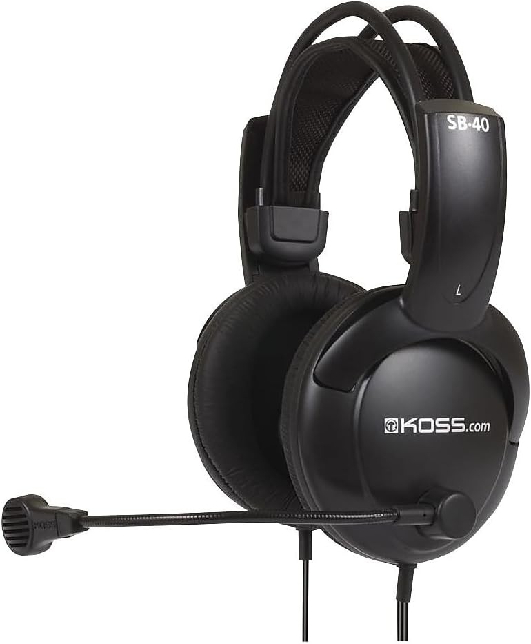 Koss SB40 Computer Headset with Microphone, Black One Size