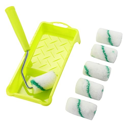 Paint Roller,High-Density Fabric Roller with Frame,Tray,Mini Paint Roller