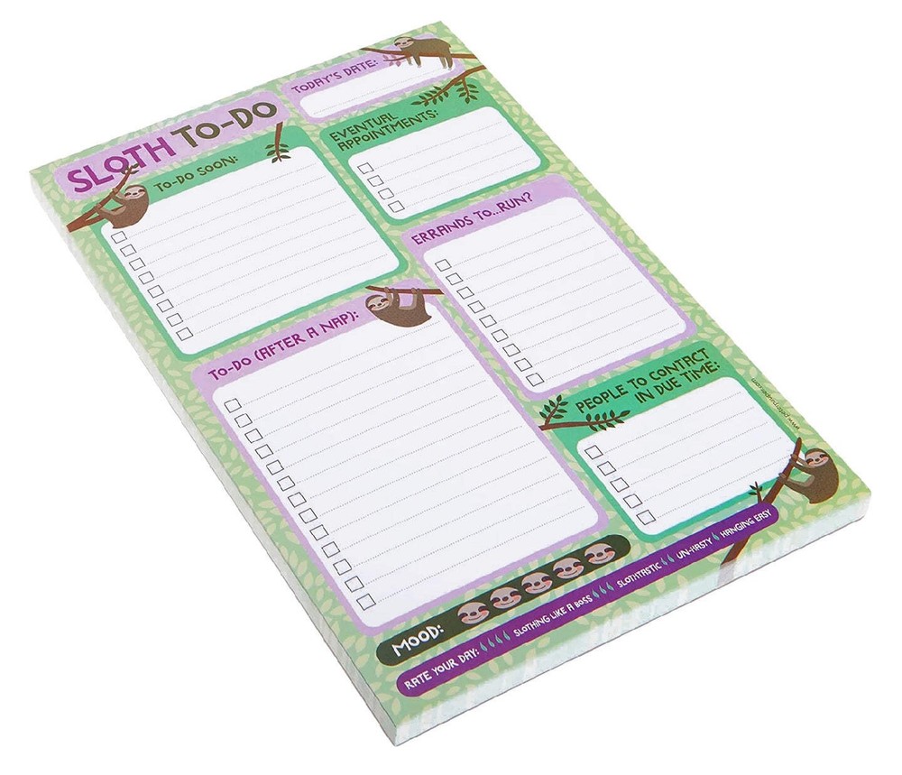 Note Pad - Sloth To-Do