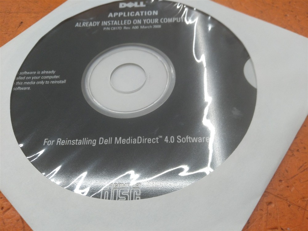 ⭐️⭐️⭐️⭐️⭐️Dell Application Reinstalling Dell MediaDirect 4.0 Software Disc Only