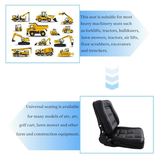 Universal Adjustable Folding Forklift Truck Seat, with Slide Rail Replacement