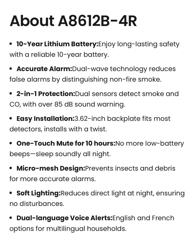 2Pack Siterwell combo smoke carbon monoxide detector