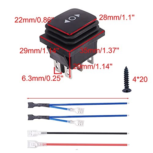 Momentary Waterproof Polarity Reverse Switch 12V DC Waterproof - With Panel