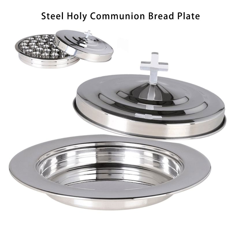Reusable Communion Bread Plate Stainless Steels Stackable Tray For Congregations