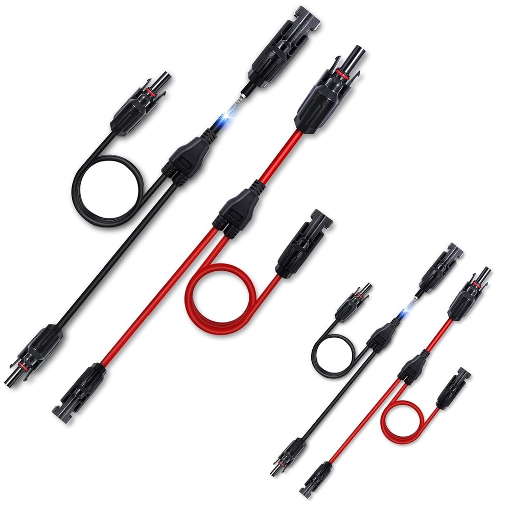 Solar Connector Y-Branch Parallel Adapter Cable Plug (M/FF, F/MM) Two Sets Pairs