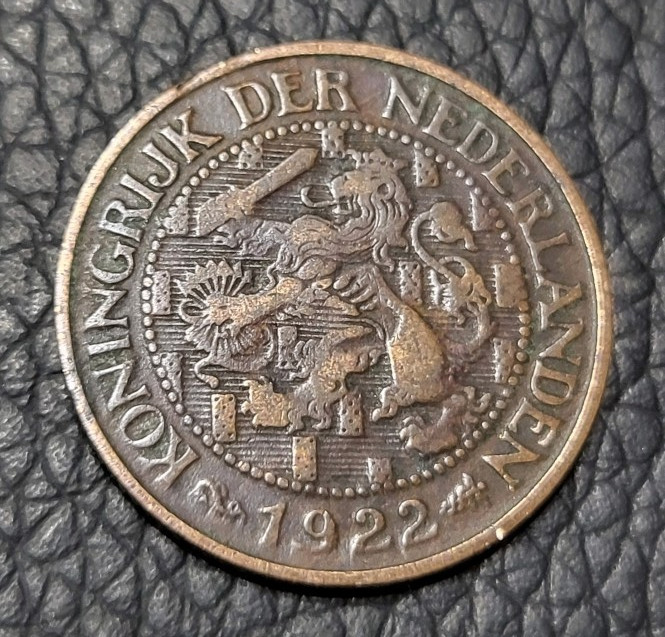 1922 Netherlands 1 Cent Coin