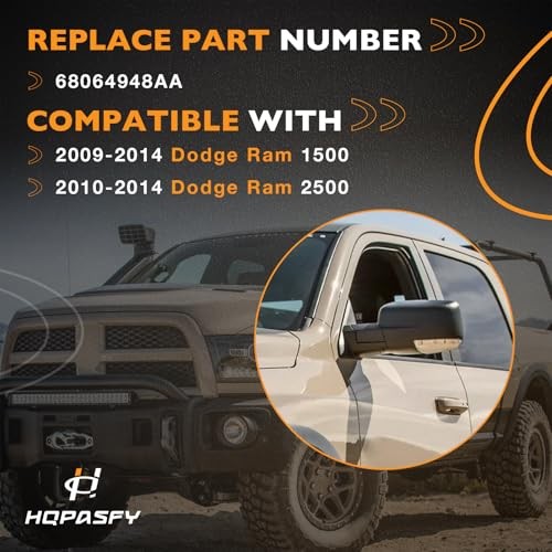 Mirror Turn Signal Light Front Passenger Side, Compatible with Dodge Right