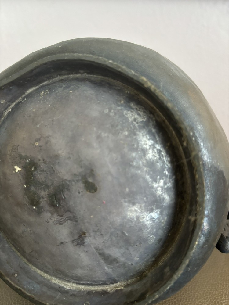 Medieval Silver-plated pitcher with beaded rim detail