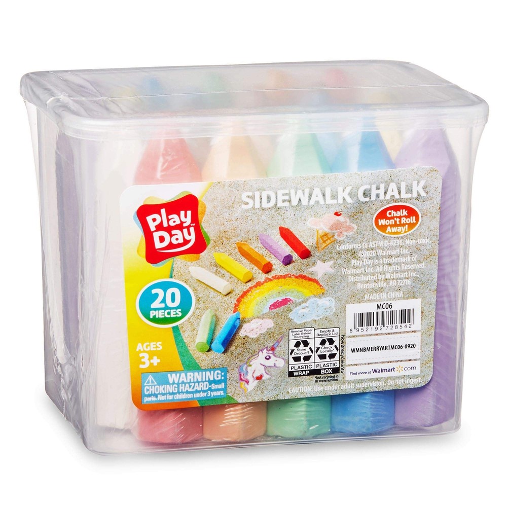 Play Day Sidewalk Chalk, 20 Pieces