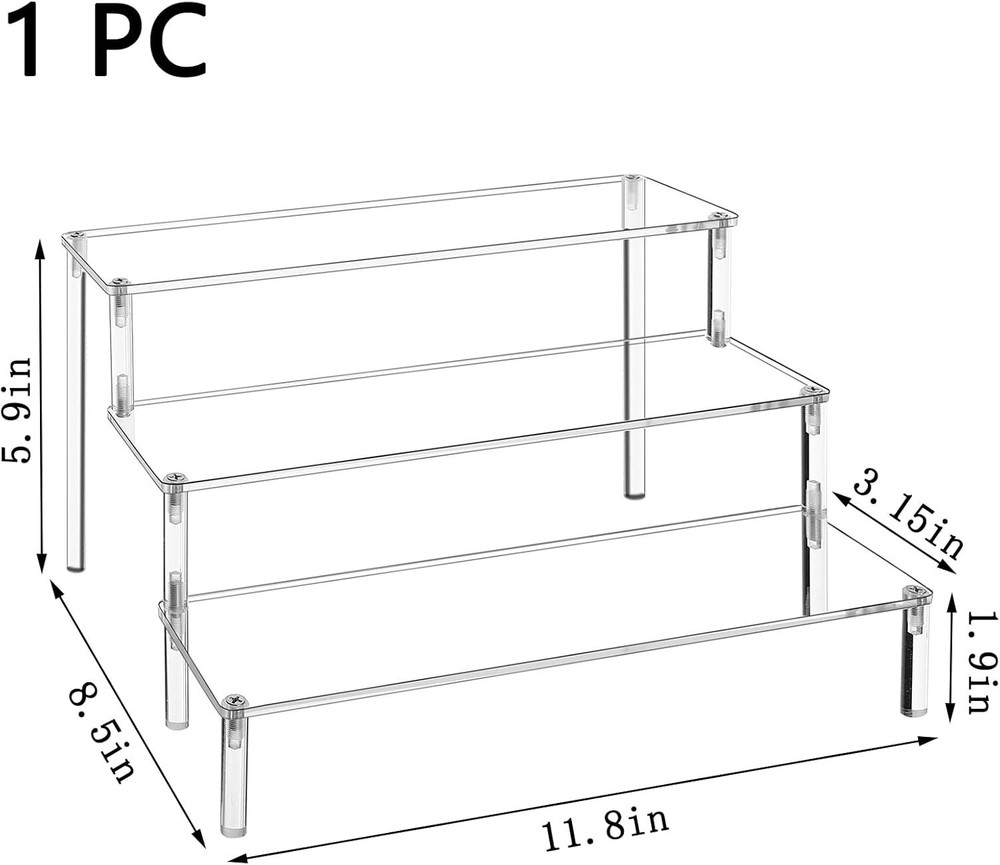 Effortless Assembly 3-Tier Acrylic Display Organizer for Desserts & More
