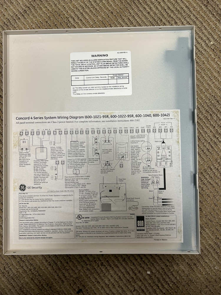GE Concord 4 Security Panel (600-1021-95R)