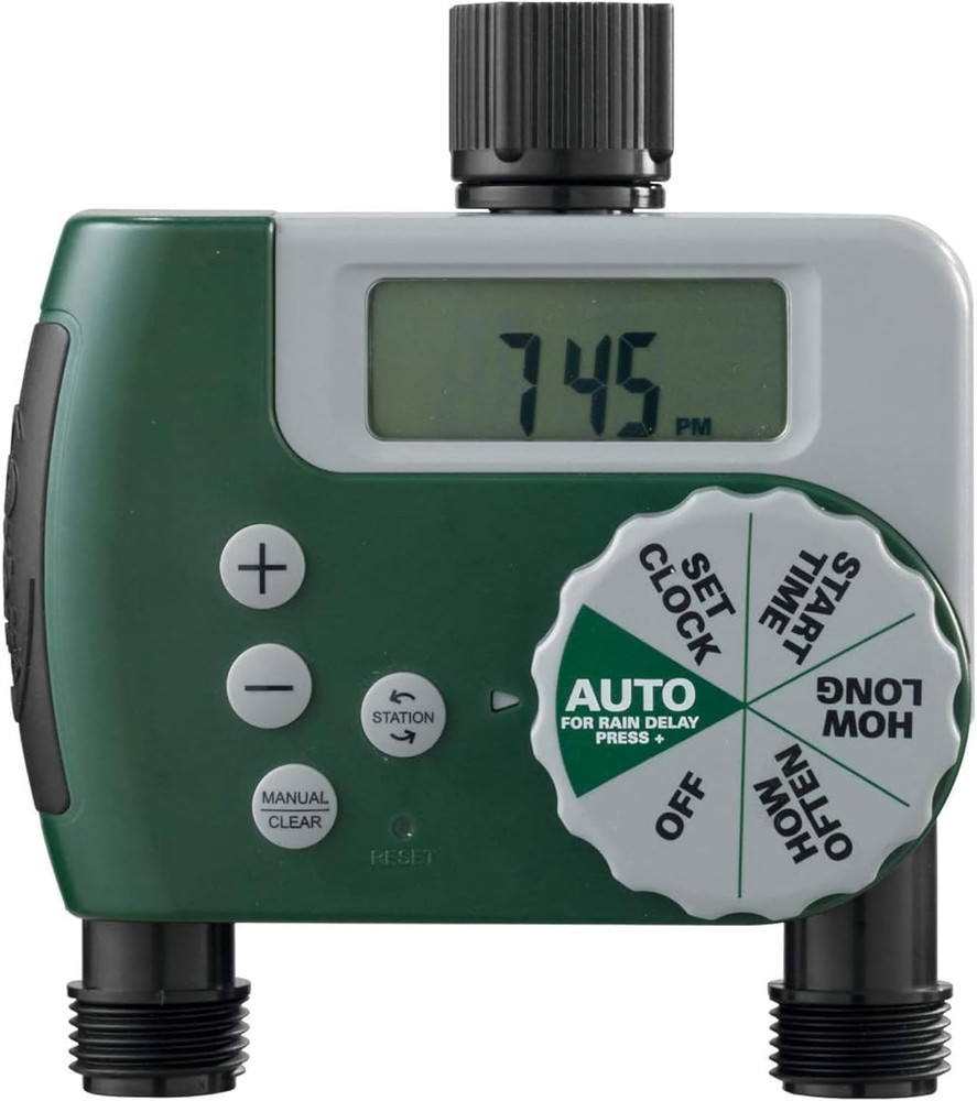 58910 2-Outlet Programmable Digital Hose Watering Timer
