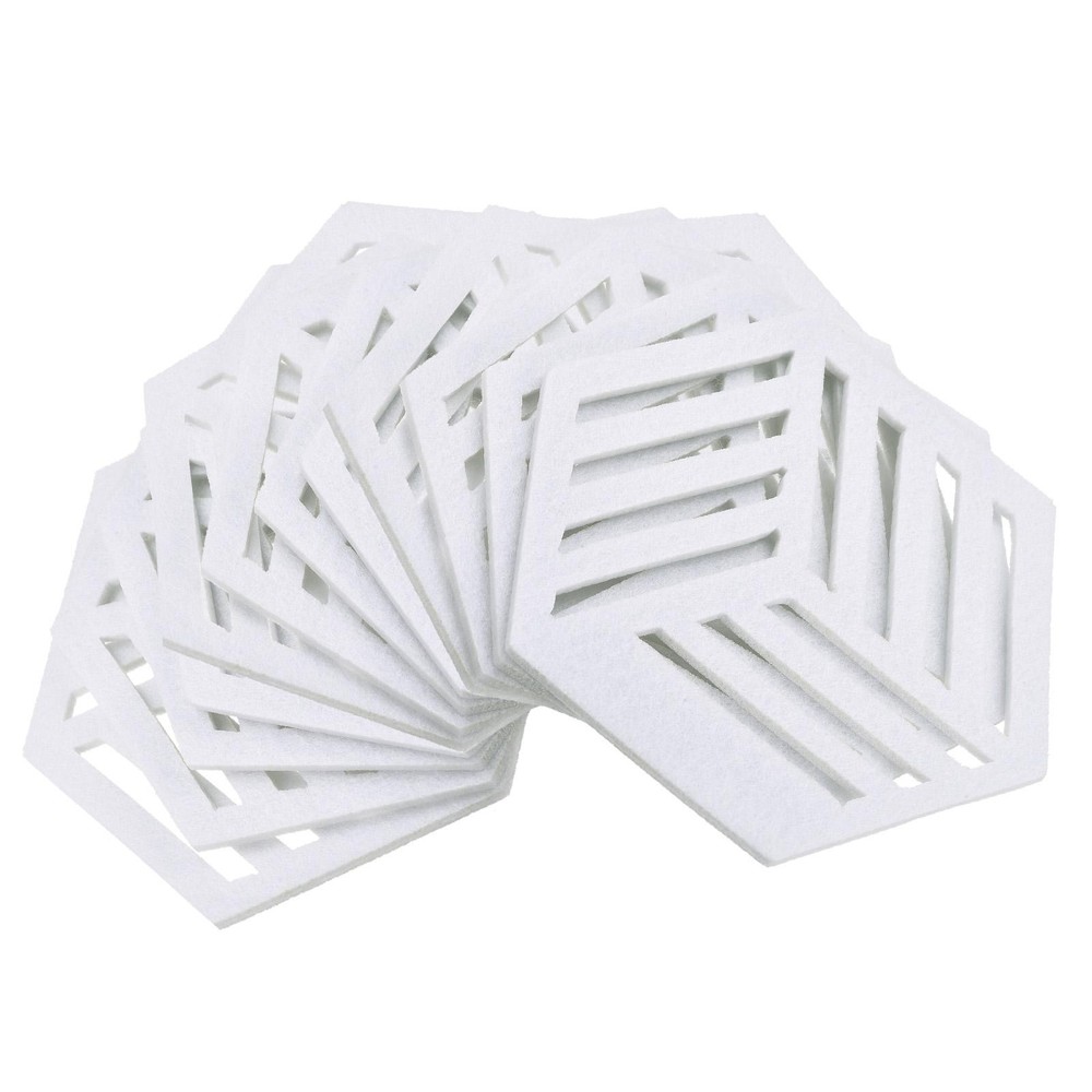 Felt Coasters 12pcs Hexagonal Mat Tampons Coasters, White
