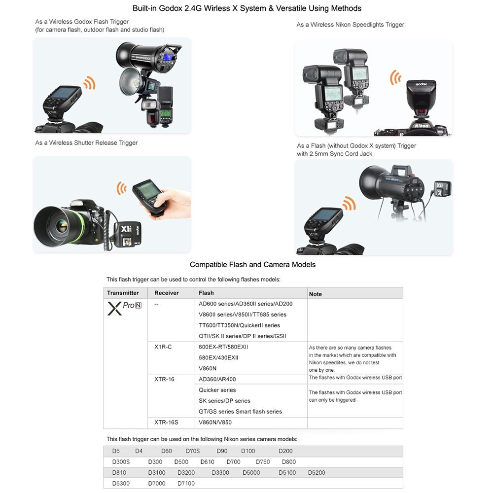 Godox XPro-N 2.4G TTL HSS Flash Transmitter Trigger For Nikon Camera