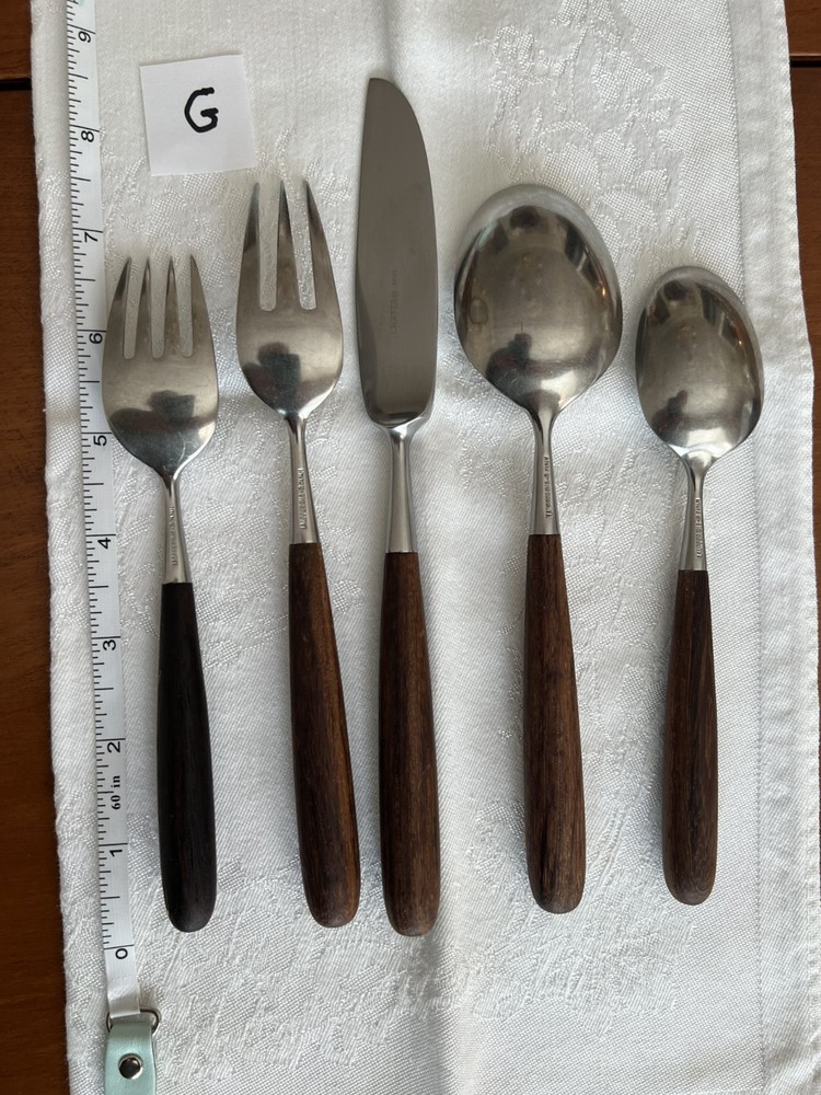 Vintage Lauffer Towle Palisander Norway MCM Flatware 5 PC Dinner Setting