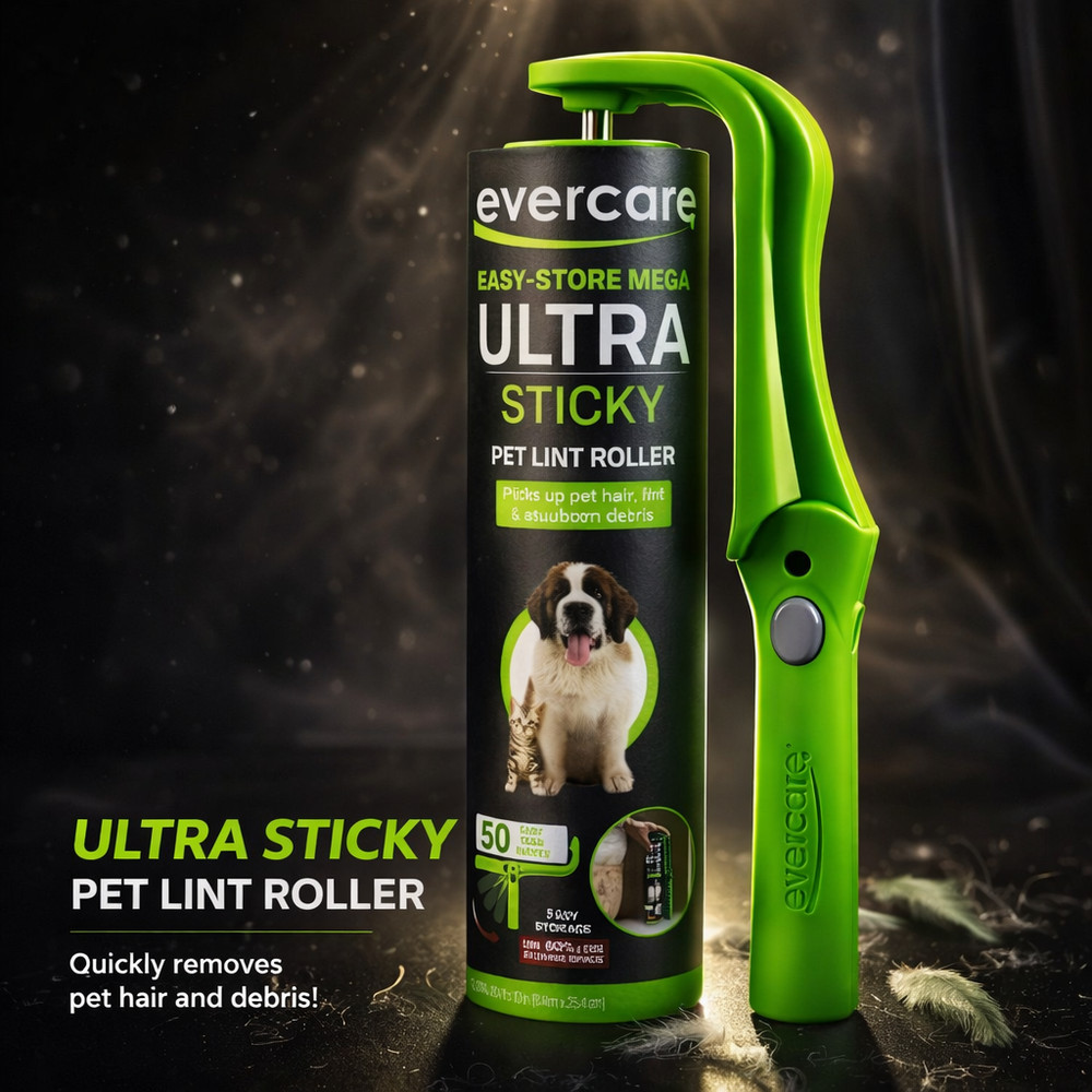 Evercare Easy-Store Mega 50 Layer Handheld Pet Lint Roller