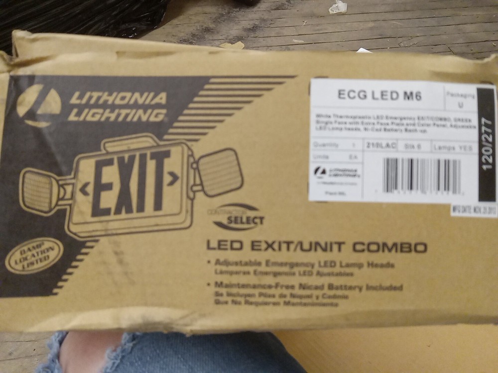 Lithoniw Lighting ECG LED M6 LED Exit/Unit Combo. NEW