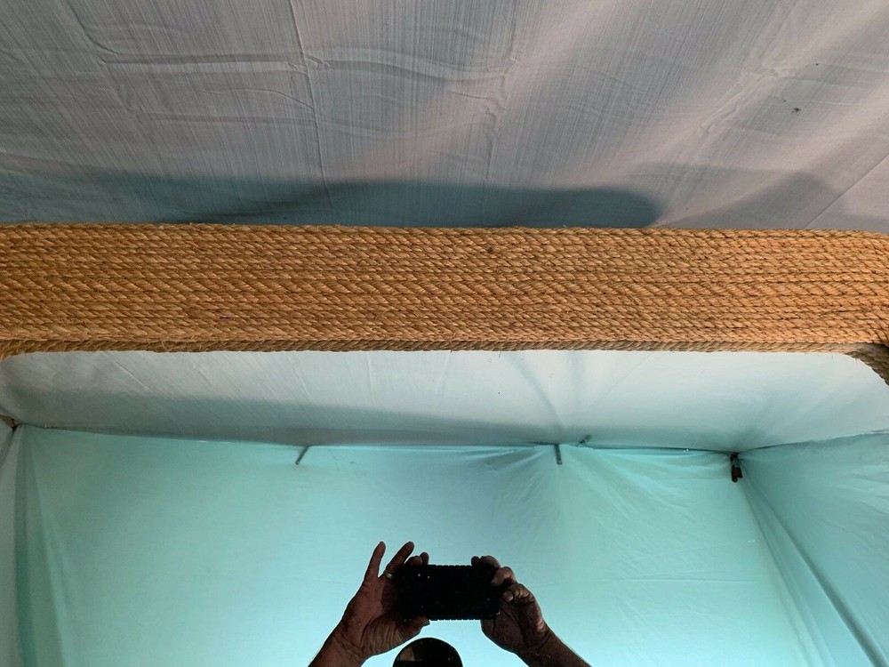 Vintage Large Decorative Rope Frame Wall Mirror Nautical