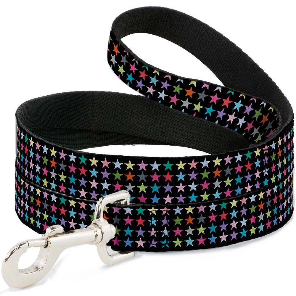 Dog Leash Mini Stars Black/Multi Color