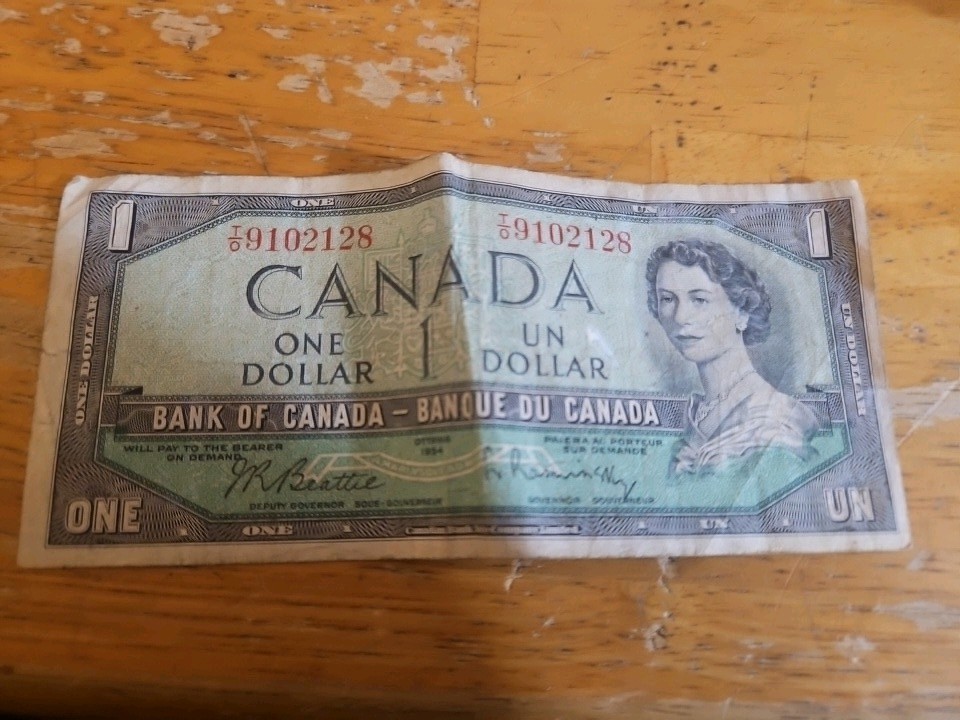 1954 Canada $1 Dollar Bill Banknote