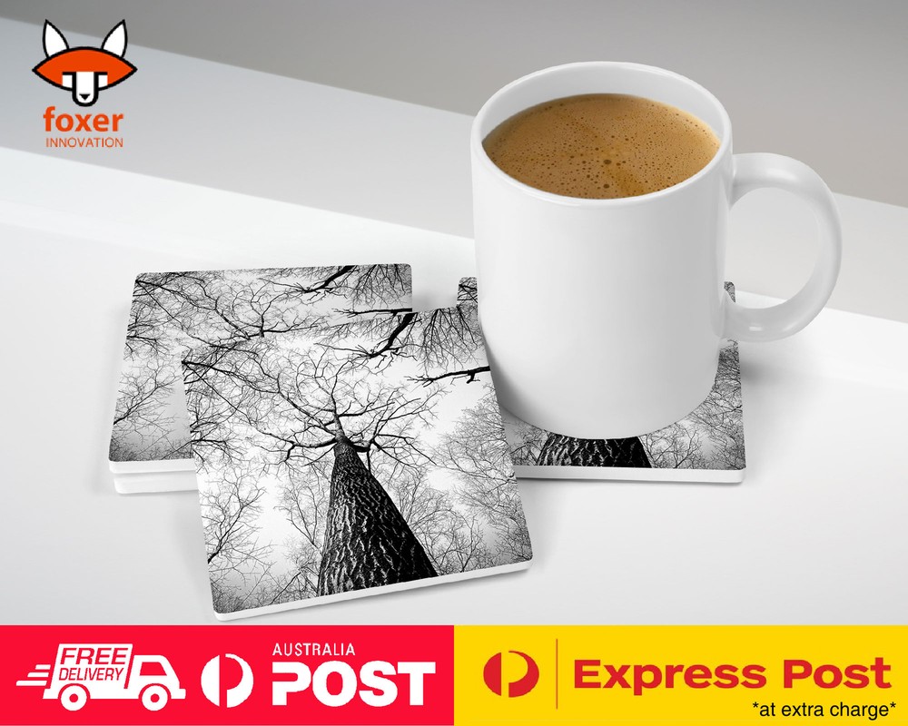 COASTER COFFEE DRINKING MAT|SAD DEAD TREE GREYSCALE