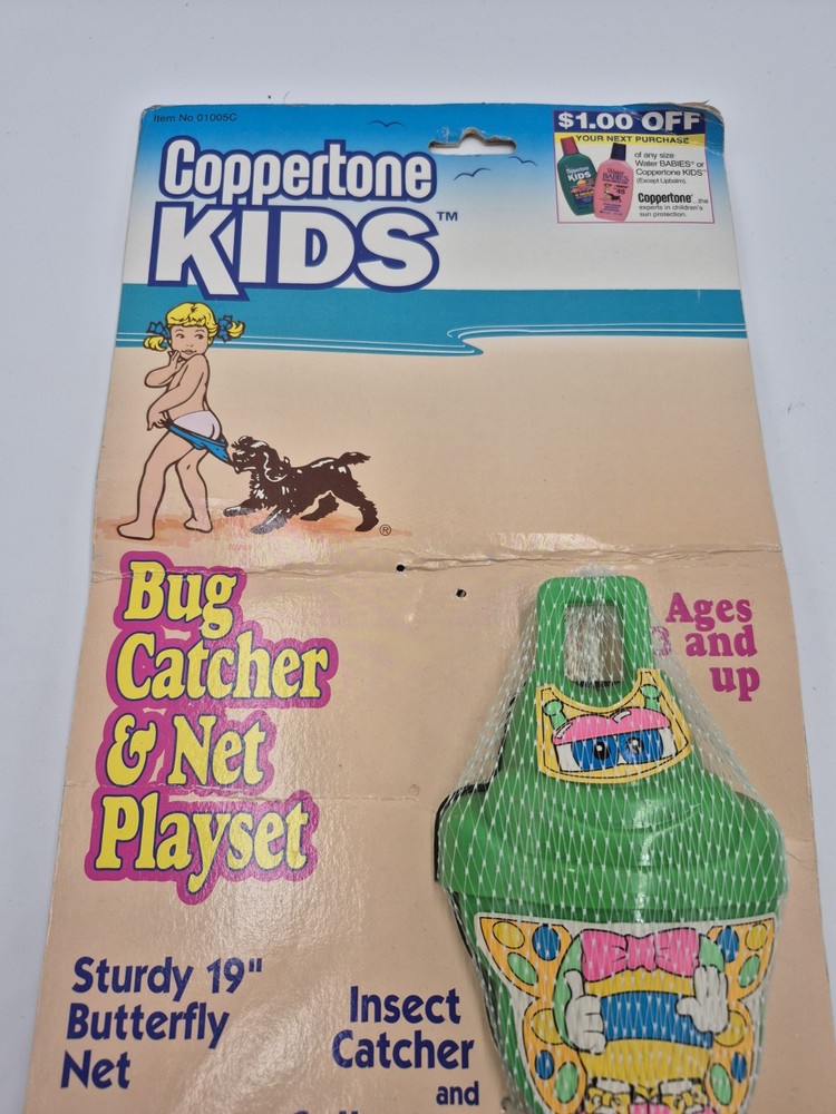 Vintage Beach Coppertone Kids Bug Catcher & Net Playset