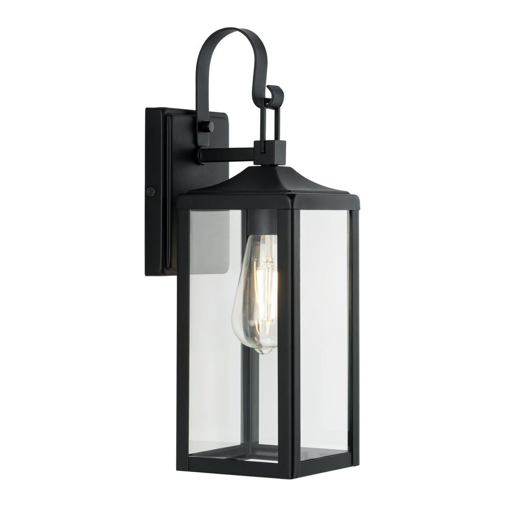 Matte Black Traditional One-Light Outdoor Wall Lantern