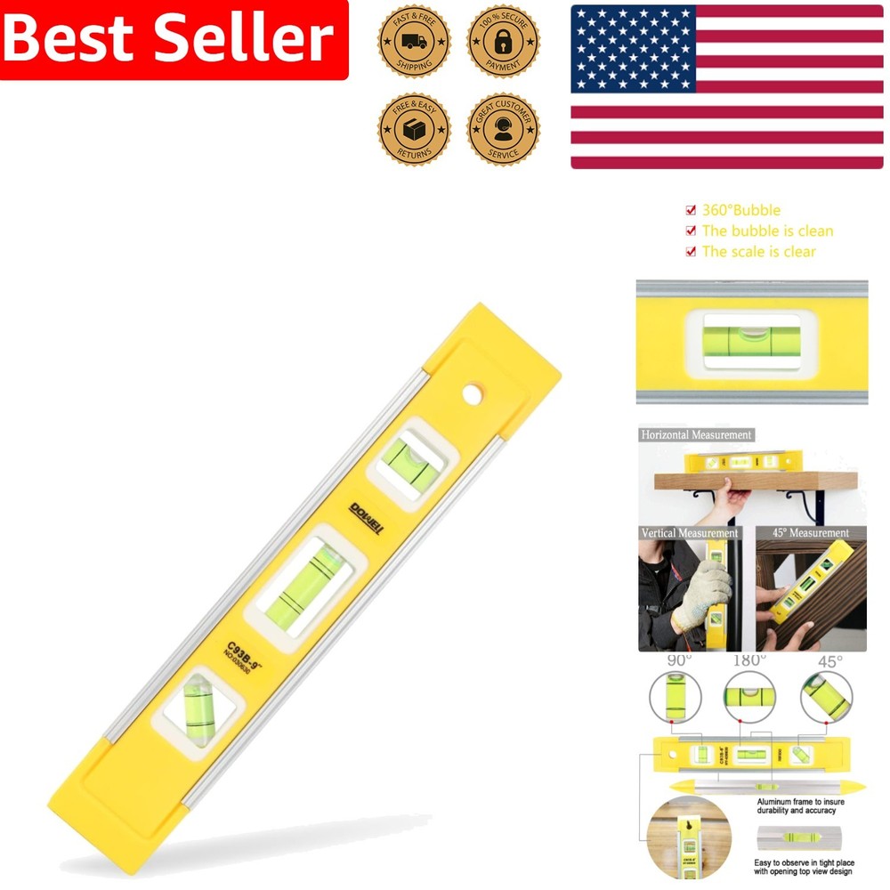 Compact Aluminum Torpedo Level with Strong Magnet - Perfect for Precision Tasks